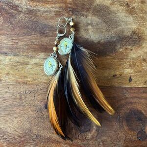 Handmade Feather Earrings Featuring Original Bird Art and Sterling Silver Clasps